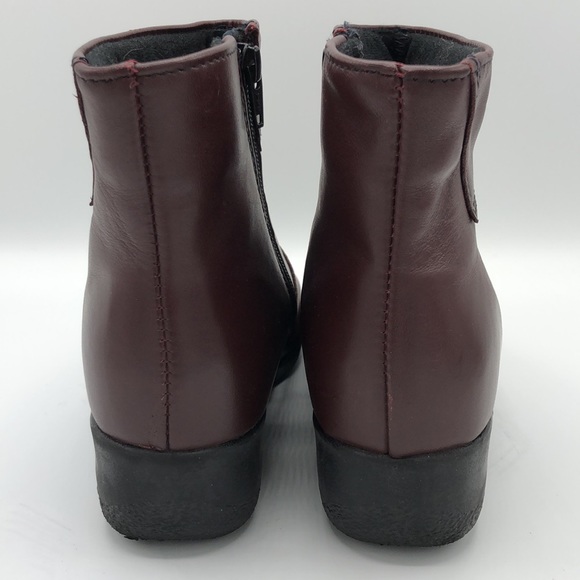 Martino Canada Burgundy Leather Booties Size 8 - Picture 5 of 14